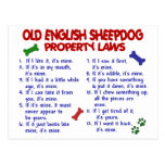 OLD ENGLISH SHEEPDOG Property Laws 2 Post Cards