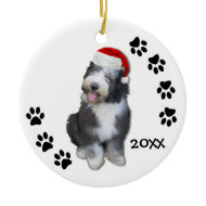 Old English Sheepdog Puppy Christmas Ornament ornament