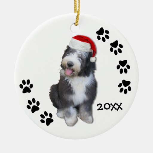Old English Sheepdog Puppy Christmas Ornament Zazzle