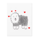 Old English Sheepdog Valentine Ears postcards