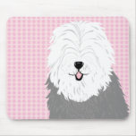 Old English Sheepdog (with covered eyes) mousepads