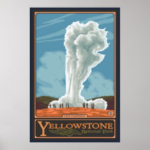 Old Faithful Geyser - Yellowstone Nat'l Park Poster