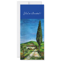OLD FARM HOUSE IN CHIANTI, blue green red white Announcement