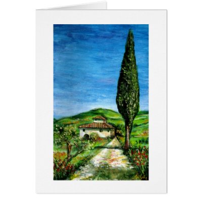 Old farm house in Tuscany Card by bulgan_lumini