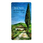 OLD FARMHOUSE IN TUSCANY CUSTOM SHIPPING LABELS