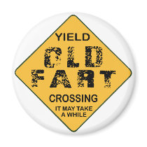 Old Fart Crossing Fridge Magnets