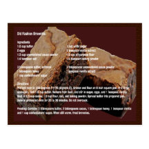 Old Fashion Brownies Recipe Card Post Cards