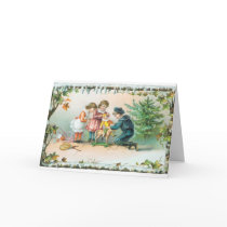 Old Fashion Children Christmas Card