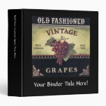 Old Fashion Vintage Grapes, Purple and Black Wine binders