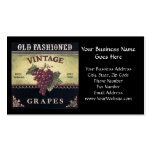 Old Fashion Vintage Grapes, Purple and Black Wine Business Card Templates