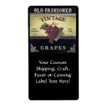 Old Fashion Vintage Grapes, Purple and Black Wine Shipping Labels