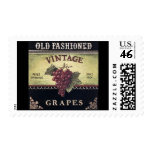 Old Fashion Vintage Grapes, Purple and Black Wine stamps