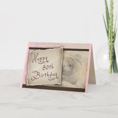 Old Fashioned 80th Birthday Greeting Greeting Cards by perfectpostage
