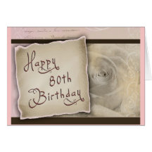 Old Fashioned 80th Birthday Greeting Greeting Cards