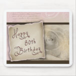 Old Fashioned 80th Birthday Greetings mousepads