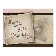 Old Fashioned 80th Birthday Greetings Postcard