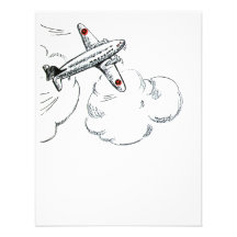 Old Fashioned Airplane Drawing Announcement