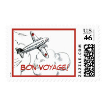 Old Fashioned Airplane Drawing Postage