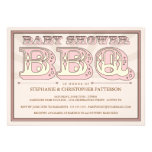 Old Fashioned Baby Shower BBQ in Pink Invitation