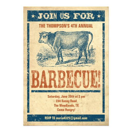 Old Fashioned Barbecue Invitations