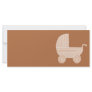 Old Fashioned Beige Baby Stroller on Brown. Rack Card Template