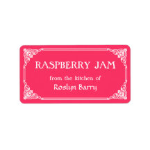 Old Fashioned Border Raspberry Jam Jar Label