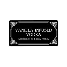 Old Fashioned Border Vanilla Vodka Gift Label