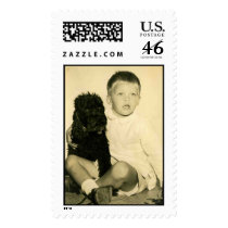 Old Fashioned Boy and his dog postage by hepkatswing Old Fashioned Boy and his dog postage