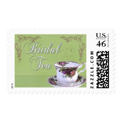 Old fashioned Bridal Tea Invitation Postage