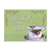Old fashioned Bridal Tea Invitation postcards