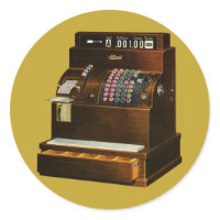 Old Fashioned Cash Register sticker