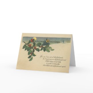 Old Fashioned Christmas Greetings Card card