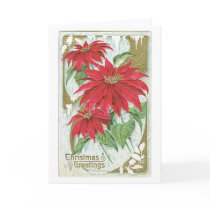 Old Fashioned Christmas Poinsettia Greeting Cards
