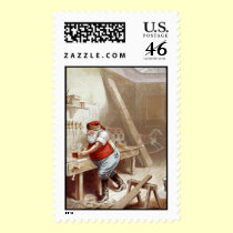 Old fashioned Christmas - Santa woodworker stamps