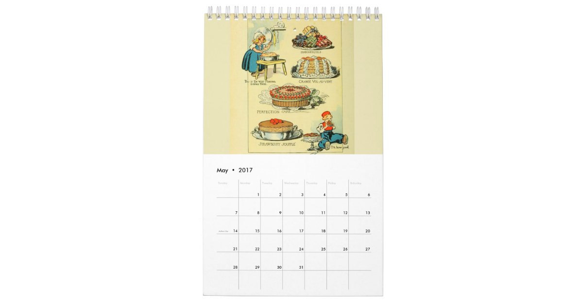 Old Fashioned Cookbook Calendar Zazzle