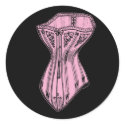 Old Fashioned Corset Pink stickers by opheliasart Old Fashioned Corset Pink stickers