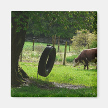 Old Fashioned Country Tire Swing Refrigerator Magnet