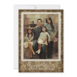 Old Fashioned Damask Holiday Photo Card Announcement