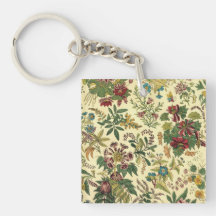Old Fashioned Floral Abundance Acrylic Keychain