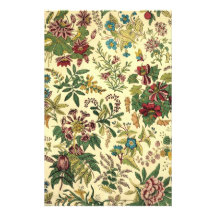 Old Fashioned Floral Abundance Personalized Stationery