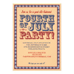 Old Fashioned Fourth of July Celebration Party Personalized Announcement
