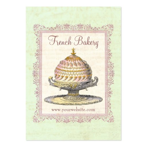 Old Fashioned French Bakery Vintage Business Card Templates (front side)