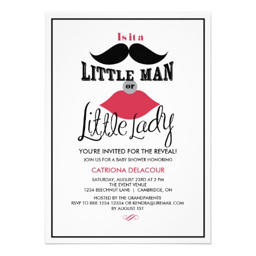 OLD FASHIONED GENDER REVEAL BABY SHOWER INVITATION