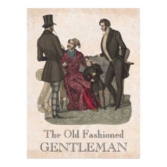 Old Fashioned Gentlemen Biedermeier Period Print