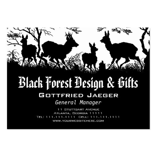 Old Fashioned Germanic Style Business Card - Deer (front side)