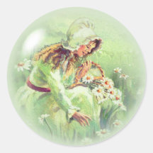 OLD FASHIONED GIRL by SHARON SHARPE Stickers