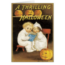Old Fashioned Halloween Ghost Story Kids Greeting Cards