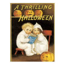 Old Fashioned Halloween Ghost Story Kids Postcards