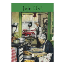 Old Fashioned Home Christmas Custom Invites