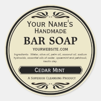 Old Fashioned Look Handmade Soap Labels Round